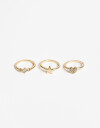 Sets Anillos Strass Set De Anillos Con Strass - Dorado