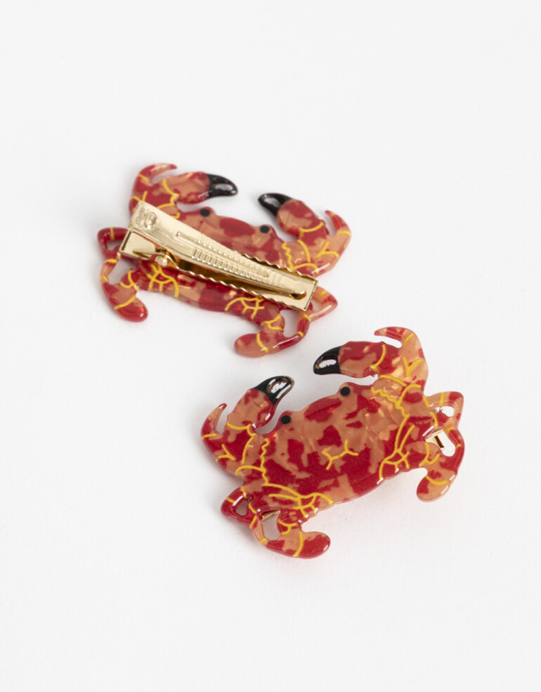 Horquillas con Accesorios Animales Set De Piquitos Cangrejo - Rojo Medio