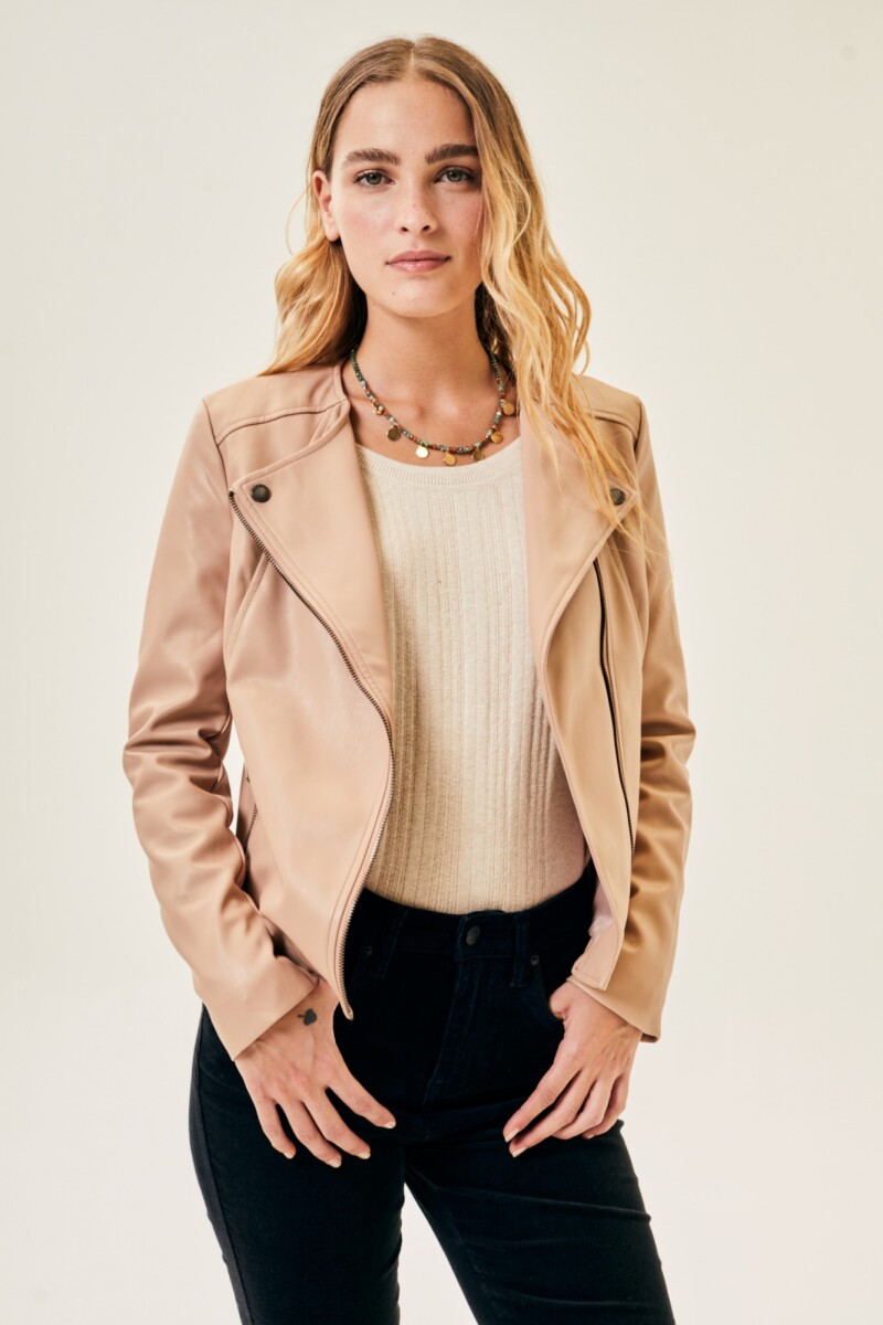 Campera Cuero Vegano - Nude 