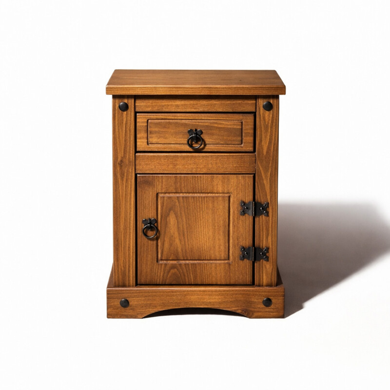 Mesita De Luz De Madera Maciza 1 Cajón 1 Puerta Mesita De Luz De Madera Maciza 1 Cajón 1 Puerta