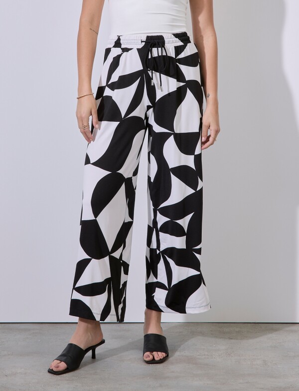 Pantalon Printed NEGRO/BLANCO