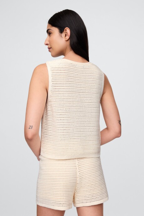 Chaleco Crochet Mujer Ivory Frost