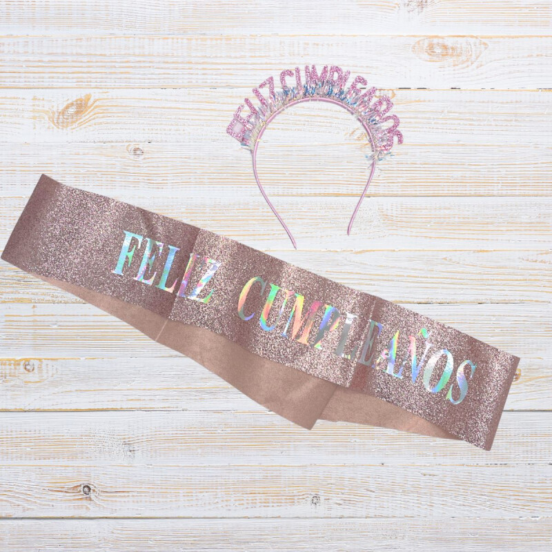 Set Cumpleañero Rosa Oro