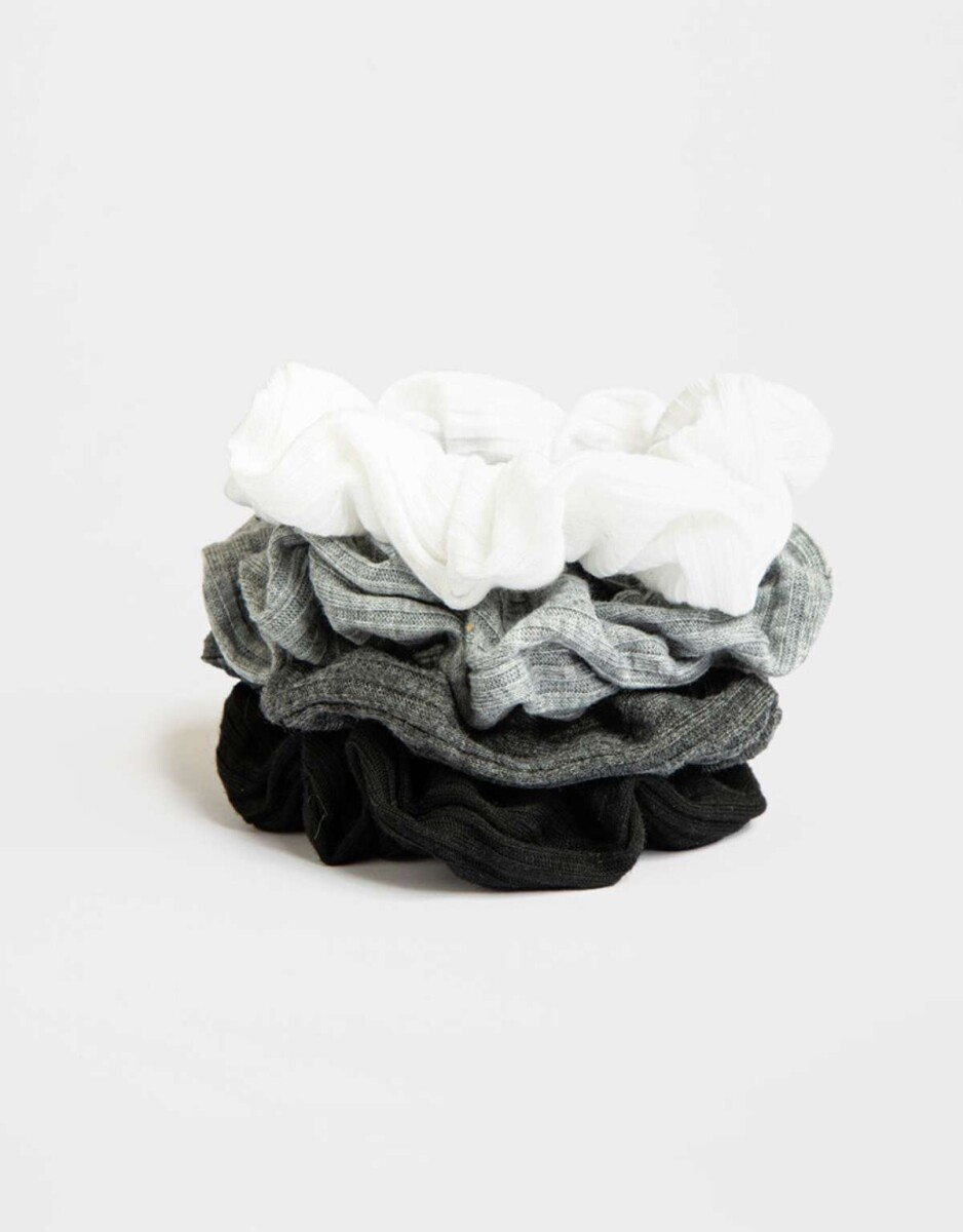 Set De Scrunchies - Combinacion Tricolor 