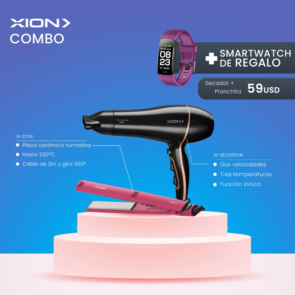 Combo Secador y Planchita + Smartwach de regalo - Xion Combo Secador y Planchita + Smartwach de regalo - Xion