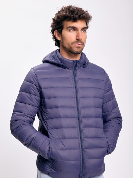 Campera capitoneada básica Azul