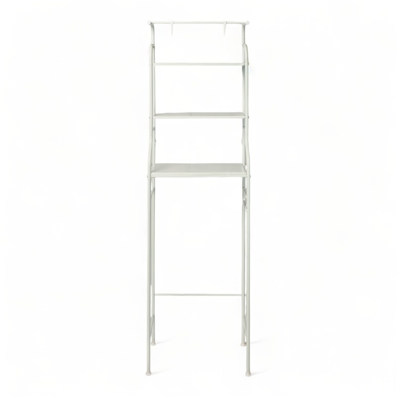 Mueble Metal Organizador Rack Sobre Inodoro tres estantes Blanco