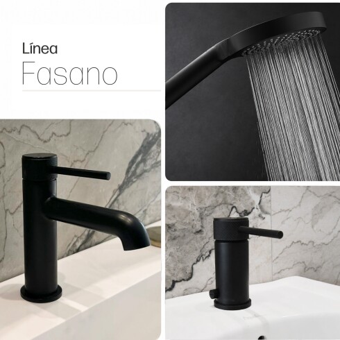 Juego Grifería Lavatorio Bajo Bidet Y Ducha NEGRO