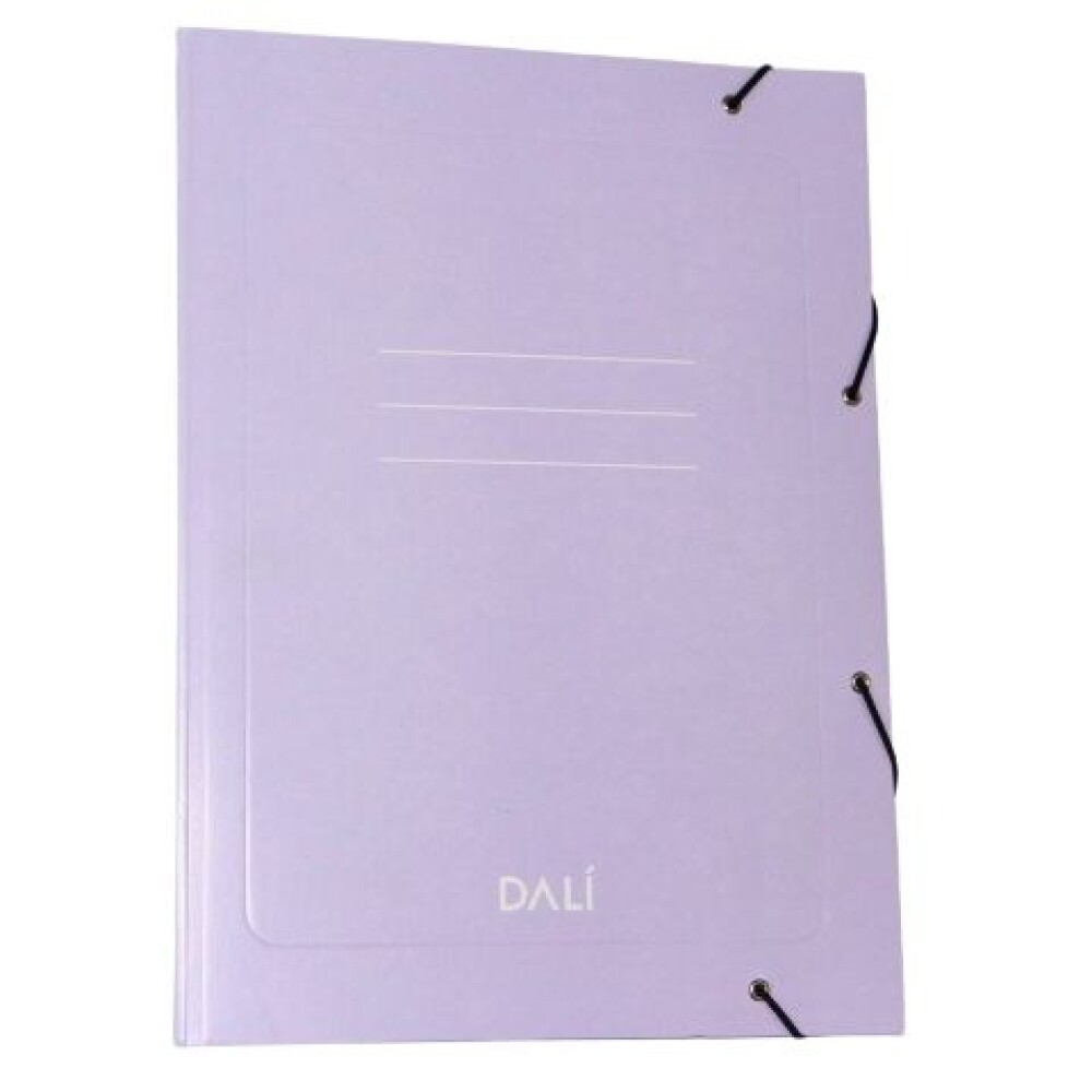 CARPETA DALI CON ELASTICO TAMAÑO OFICIO COLORES PASTELES COLOR LILA