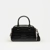Cartera de mano New Penny en efecto cuero croco Negro