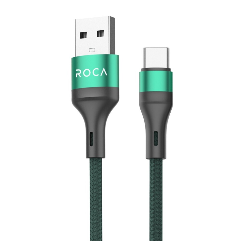 Cable USB-C Roca Rude 2M Verde 3A CABLE DE DATOS ROCA | RUDE | USB A TIPO C | 200CM | 3A | VERDE | 721386