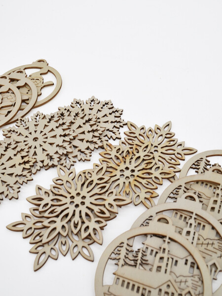 ADORNOS COLGANTE CALADO SET X 16 BEIGE