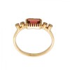 Anillo Halo-Plata rodinada con micra oro 18k-Piedra Granate y Brillantes-AN2001 conpiedra