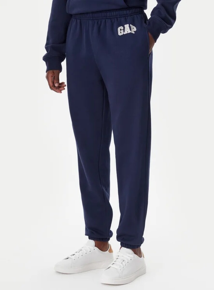 Pantalon Deportivo Con Felpa Logo Gap Hombre - Tapestry Navy V2 
