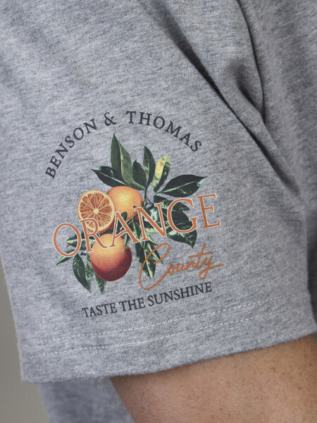 T-SHIRT ARANCIA GRIS MELANGE