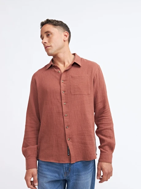 CAMISA LORETO MARRON