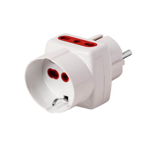 Adaptador schuko c/1 schuko + 2 x 3 en línea C84544
