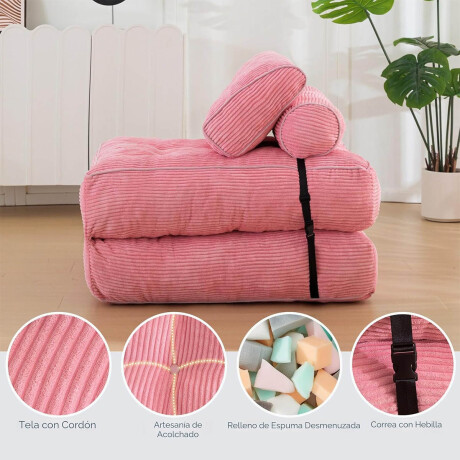 Sofá Sillón Cama Plegable Cloudnest + Almohada Living Rosa