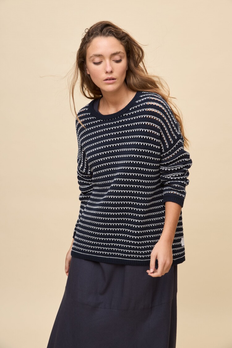SWEATER IRENE Blanco/Azul