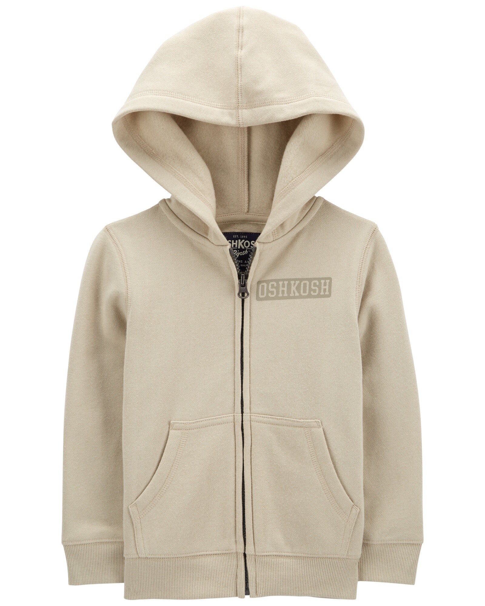 Campera de algodón con felpa con capucha y logo Sin color