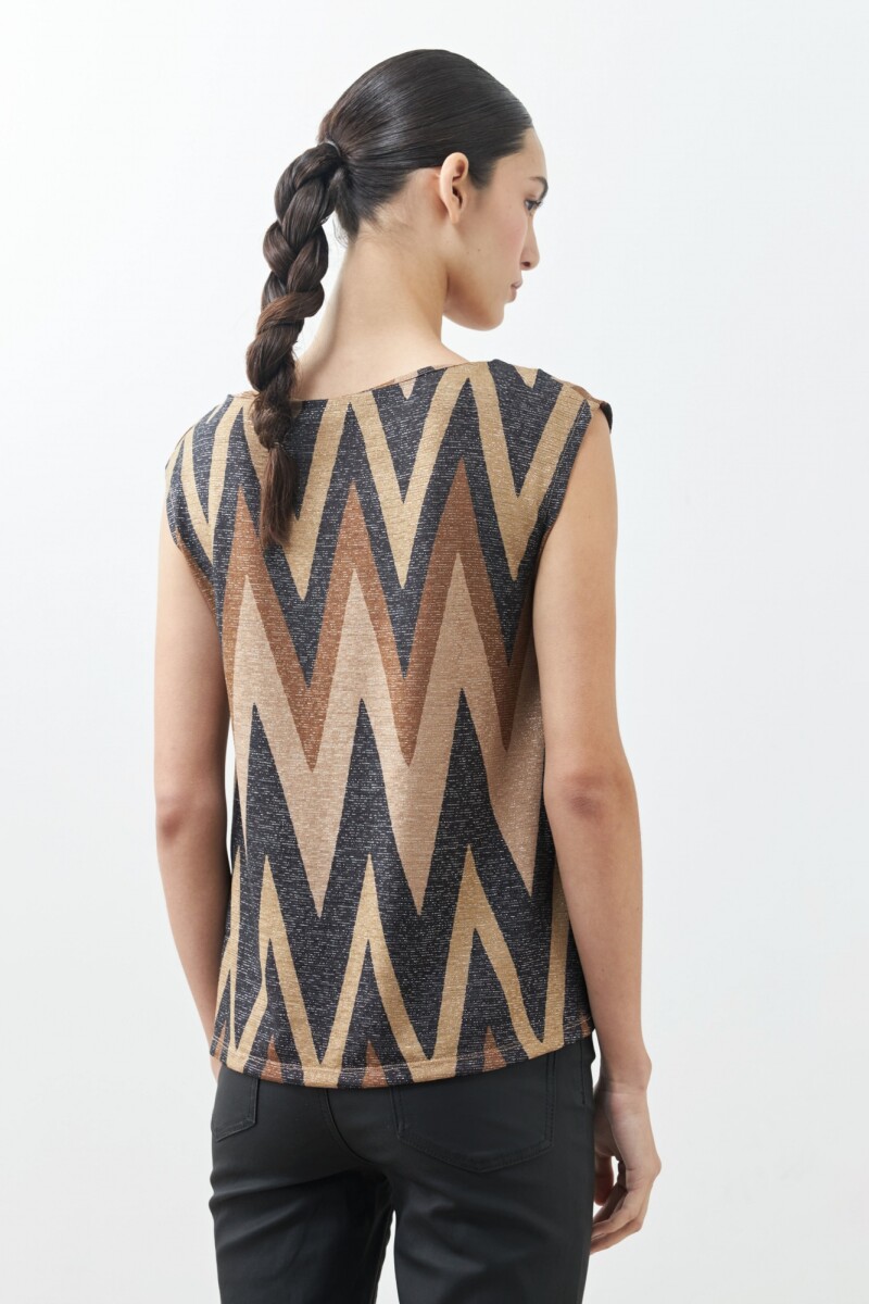Blusa zig-zag tostado