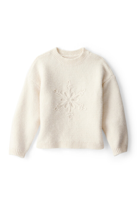 Buzo de punto, crema, bordado Sin color