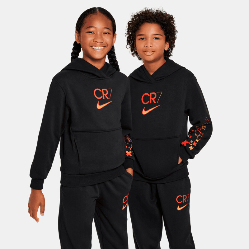 Abrigo Cr7 Fleece de Niños Negro
