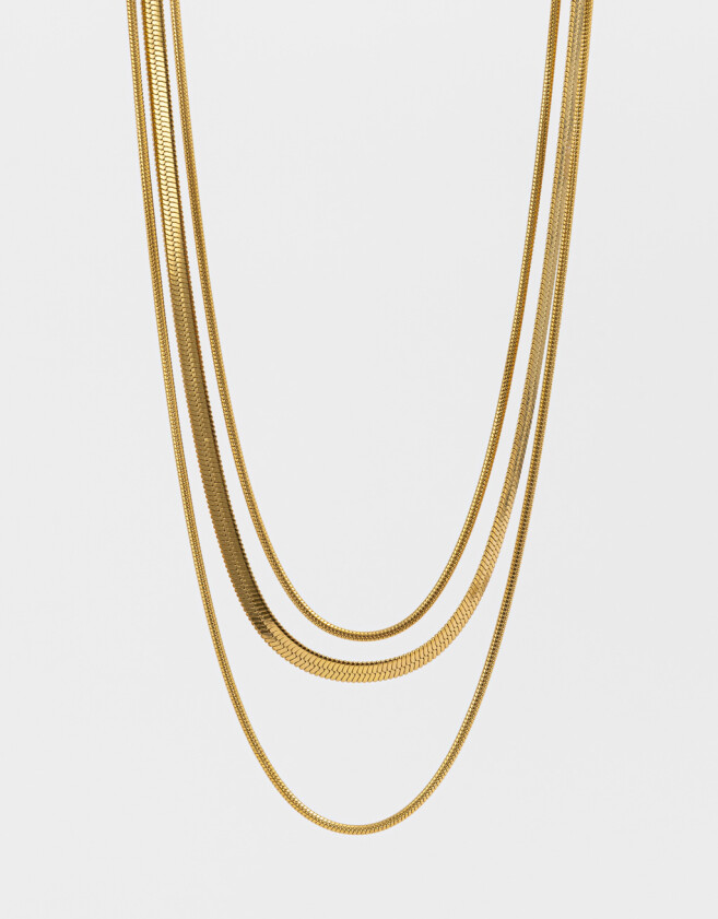 Collares Cortos Premium Silver Collar De Acero Quirúrgico - Dorado