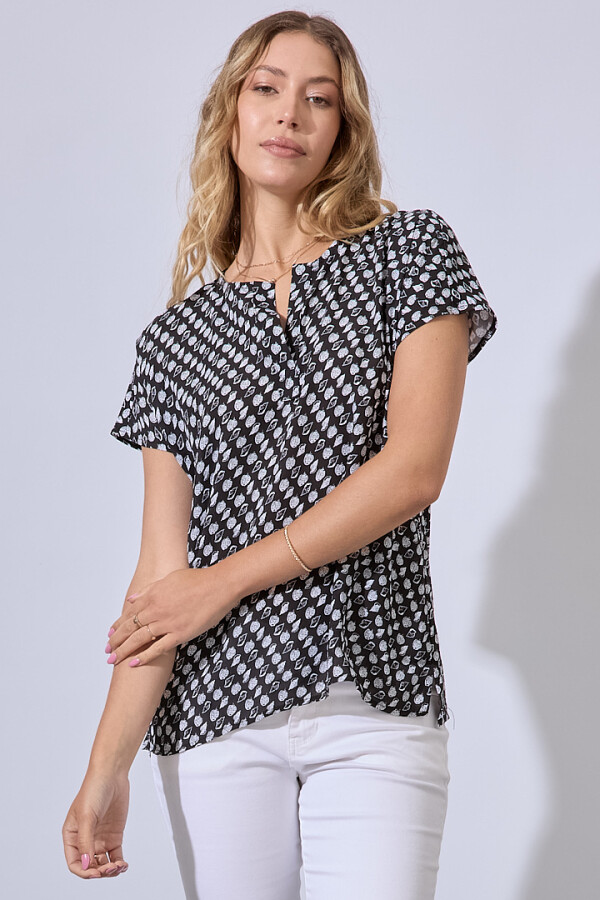 Blusa Print NEGRO/BLANCO