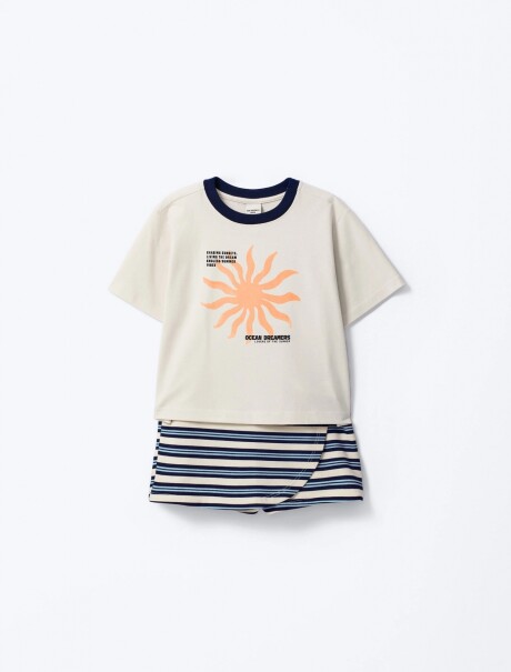 CONJUNTO INFANTIL CON FALDA SHORT MULTICOLOR