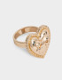 Anillos Medianos y Grandes Con corazón Anillo Metal Corazón - Dorado