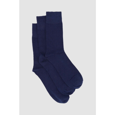 Pack x3 media lisa sujecion suave hombre Azul