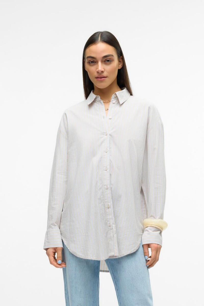 Camisa Gill Oversized Rayas Silver Lining