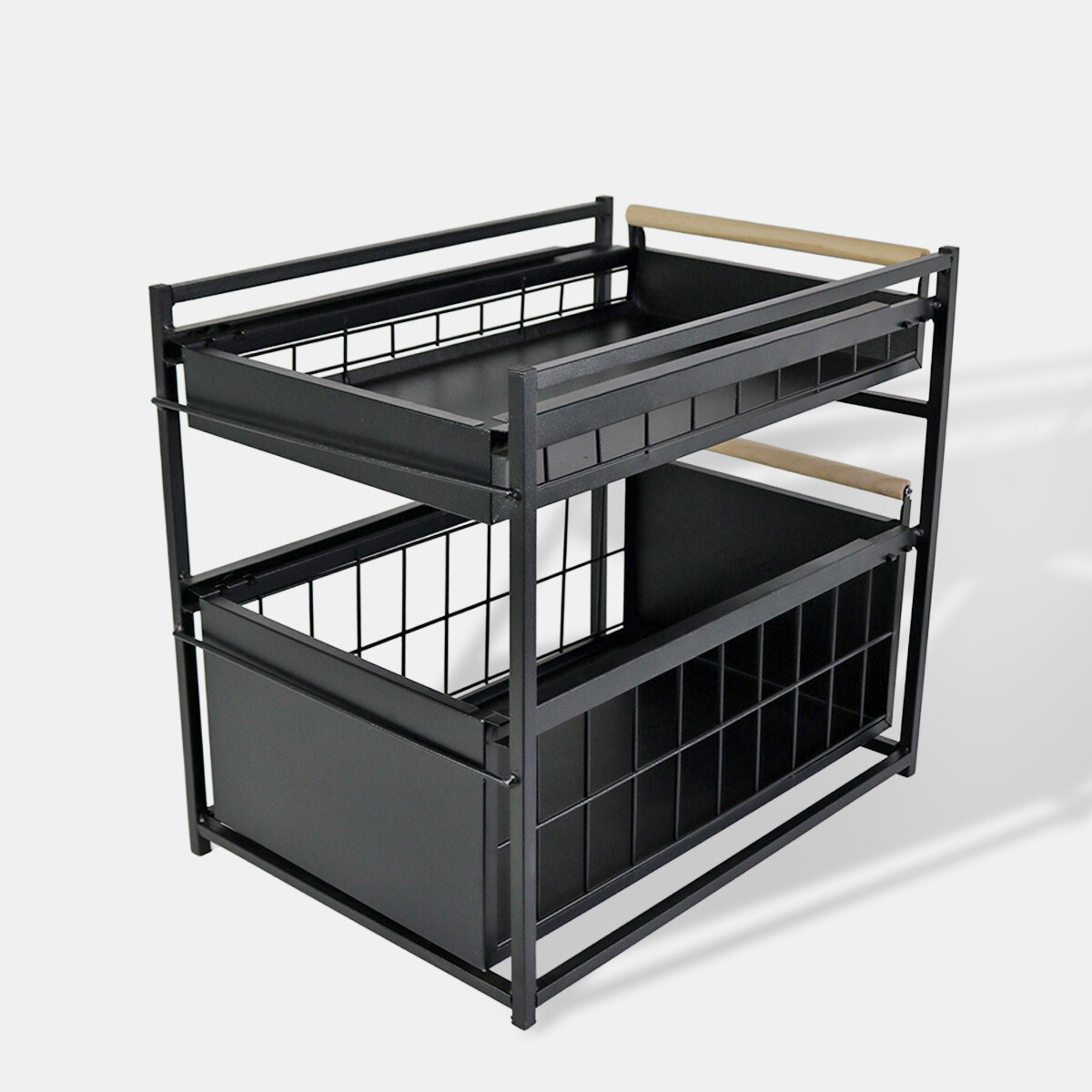 ORGANIZADOR METAL NEGRO C/2 BANDEJAS 40X29X39CM 