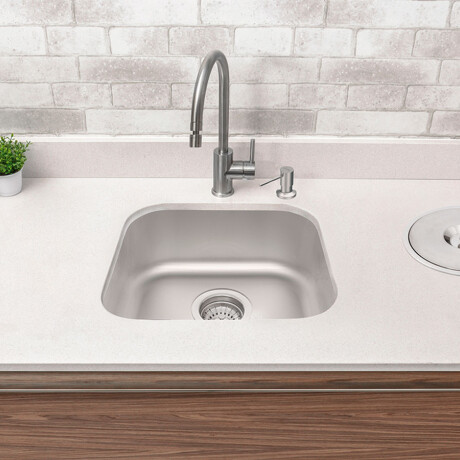 PILETA DE COCINA SIMPLE RECTANGULAR ACERO INOXIDABLE 000