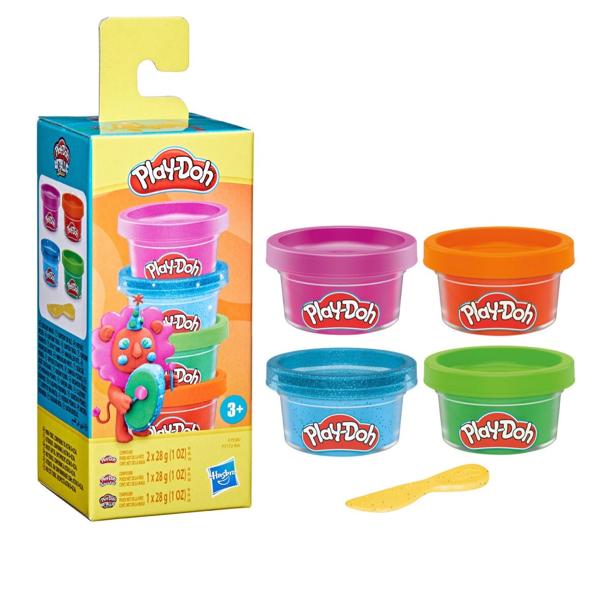 Play-Doh Pack de 4 mini latas de 28 gr surtidas Único