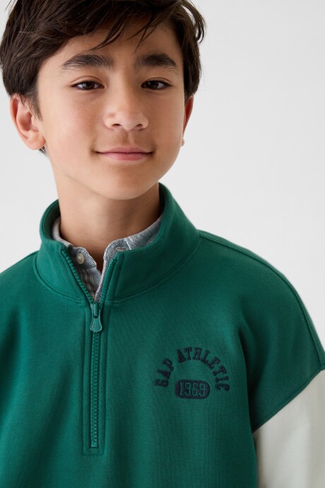 Buzo Deportivo Medio Cierre Logo Niño Balsam Green