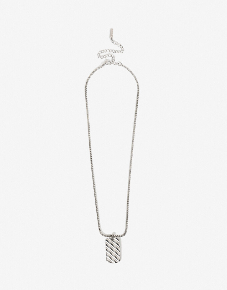 Cadena Corta con Dije Metal Cadena Con Dije Acero Men´s Collection - Plateado