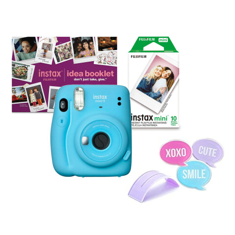 Cámara Fuji Instax Mini 11 Celeste + Rollo de Regalo Unica