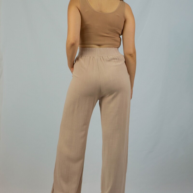 Pantalon Dama Lino Beige