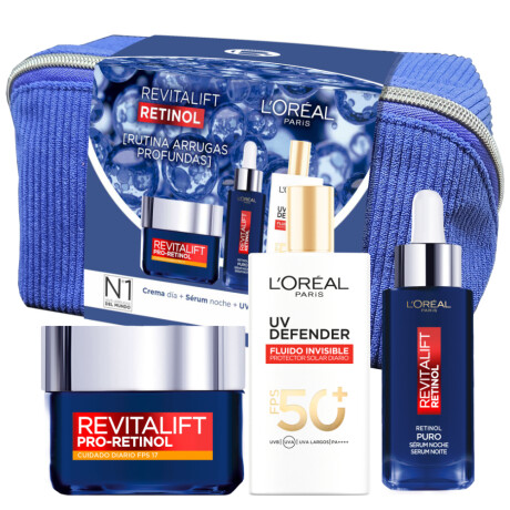 Cofre L'Oréal Paris Revitalift Retinol Sérum 30ml + UV Defender FPS50 40g Cofre L'Oréal Paris Revitalift Retinol Sérum 30ml + UV Defender FPS50 40g