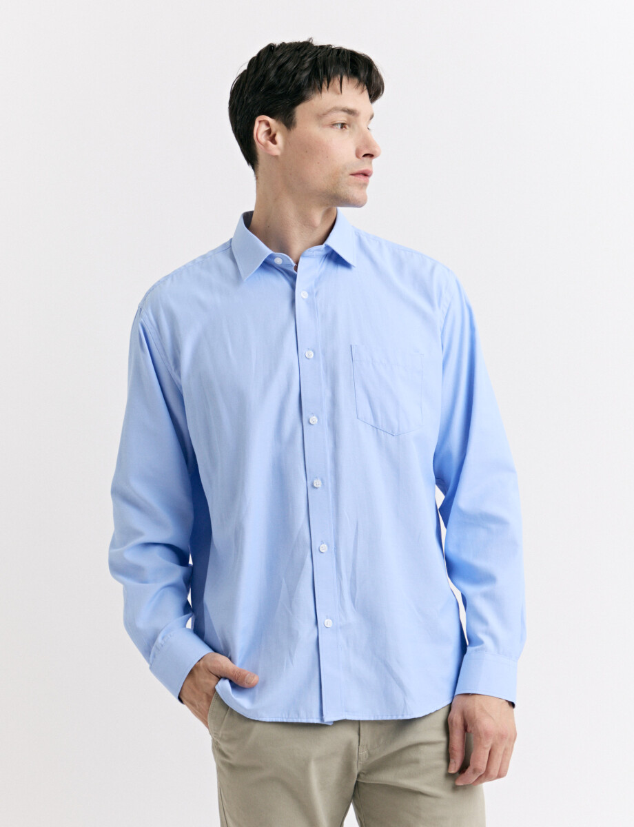 012675 CAMISA HARRINGTON LABEL Celeste Oscuro