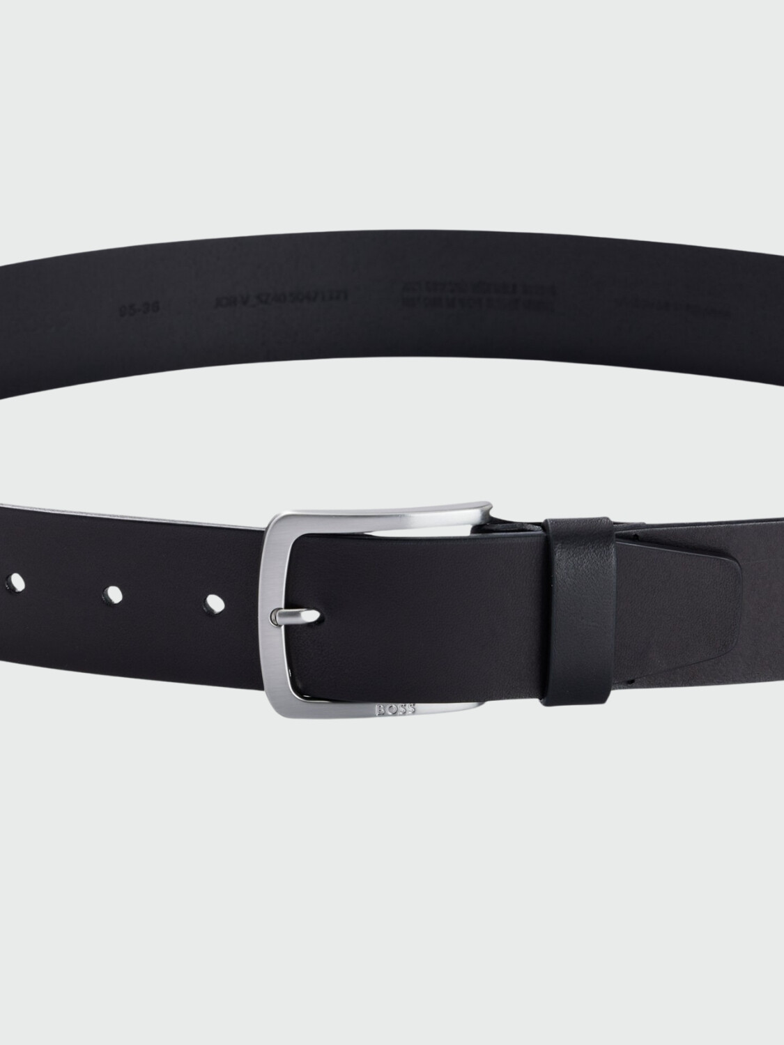 BOSS - Cinturón de Piel con logo Negro