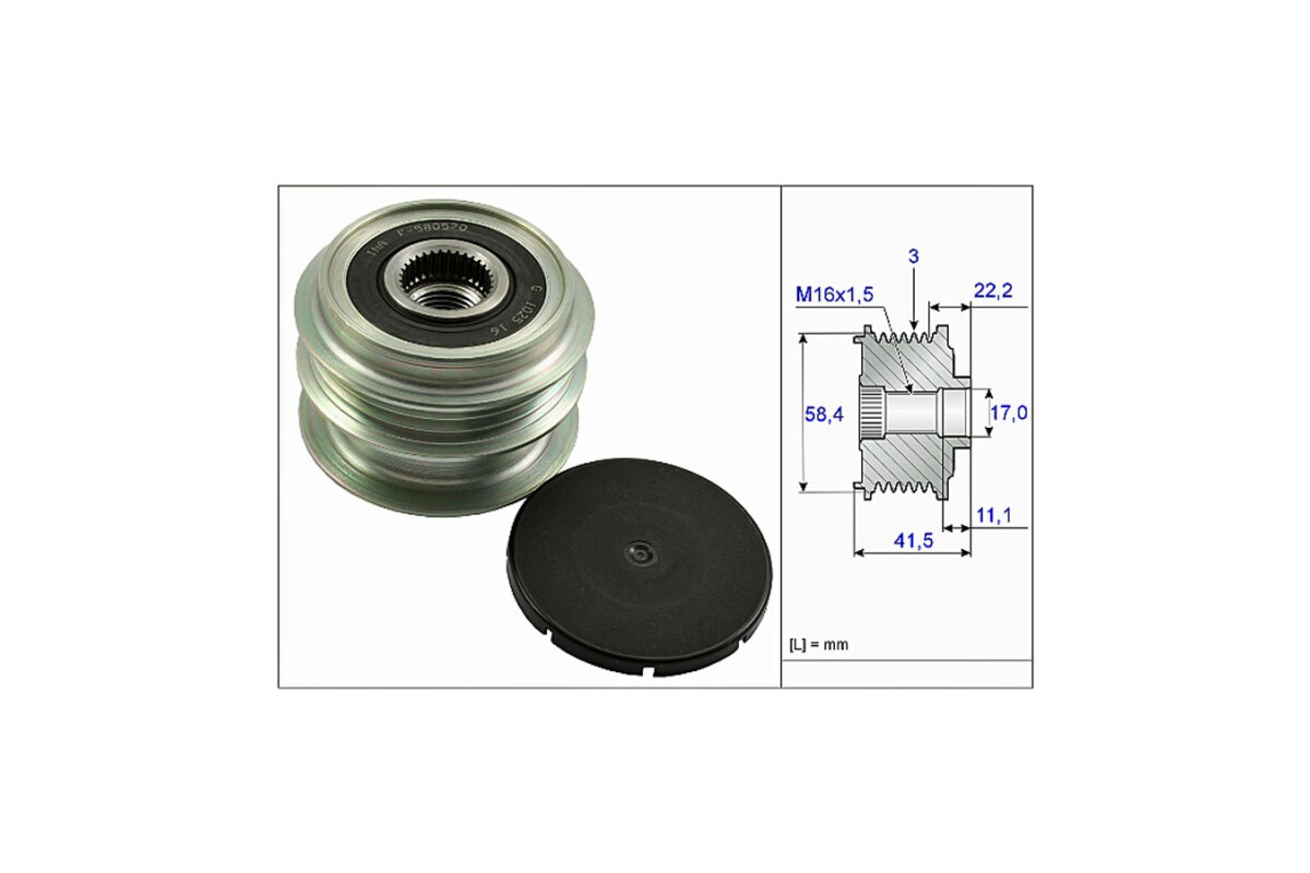 Polea Alternador Marcha Libre Renault Clio 16-25 Polea Alternador Marcha Libre Renault Clio 16-25