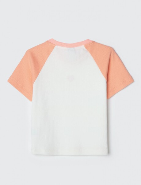 BLUSA INFANTIL EN TELA ACANALADA NARANJA