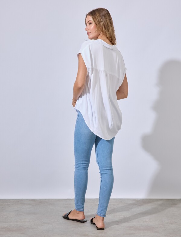 Blusa Escote V BLANCO