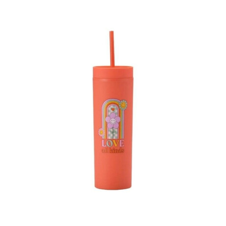 Vaso con sorbito Naranja