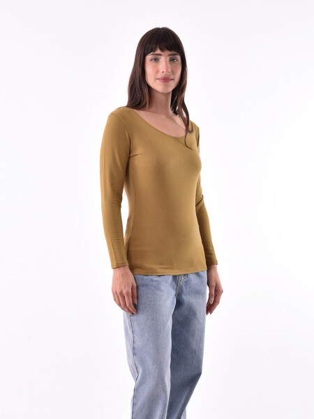 REMERA BASICA POLONIO MIX VERDE MUSGO
