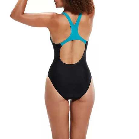 MALLA DAMA SPEEDO MEDLEY LOGO Black & Turquoise