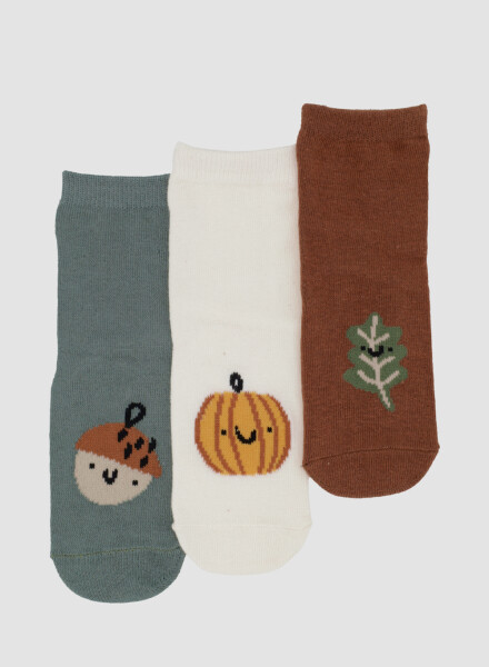 Pack de 3 medias medias en mezcla de algodón con diseños div Variante 27